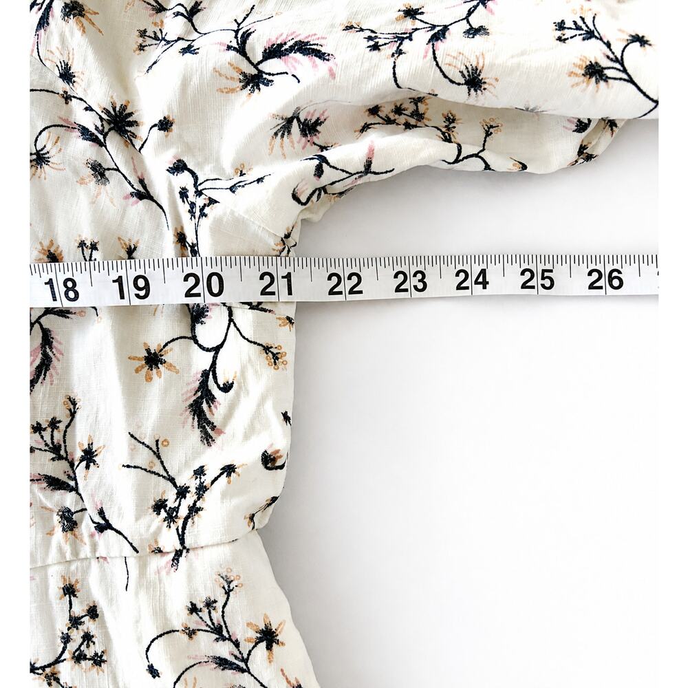NWT Floral Cottagecore White Dress Size L Ballon Sleeve Prairie Peasant Y2K 90s - Picture 5 of 7